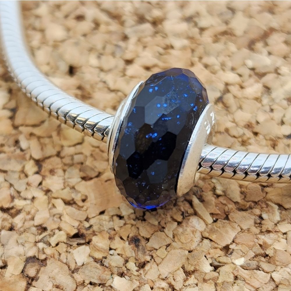 5/$21 ❤️ BLUE SHIMMERING MURANO CHARM BEAD FOR PANDORA BRACELETS